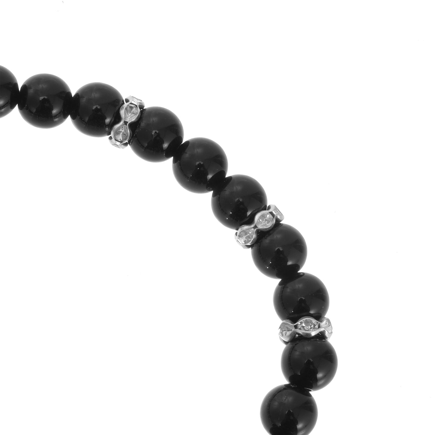 Bratara cu margele negre si cruciulita - sublimabila SL105019 - Green Print