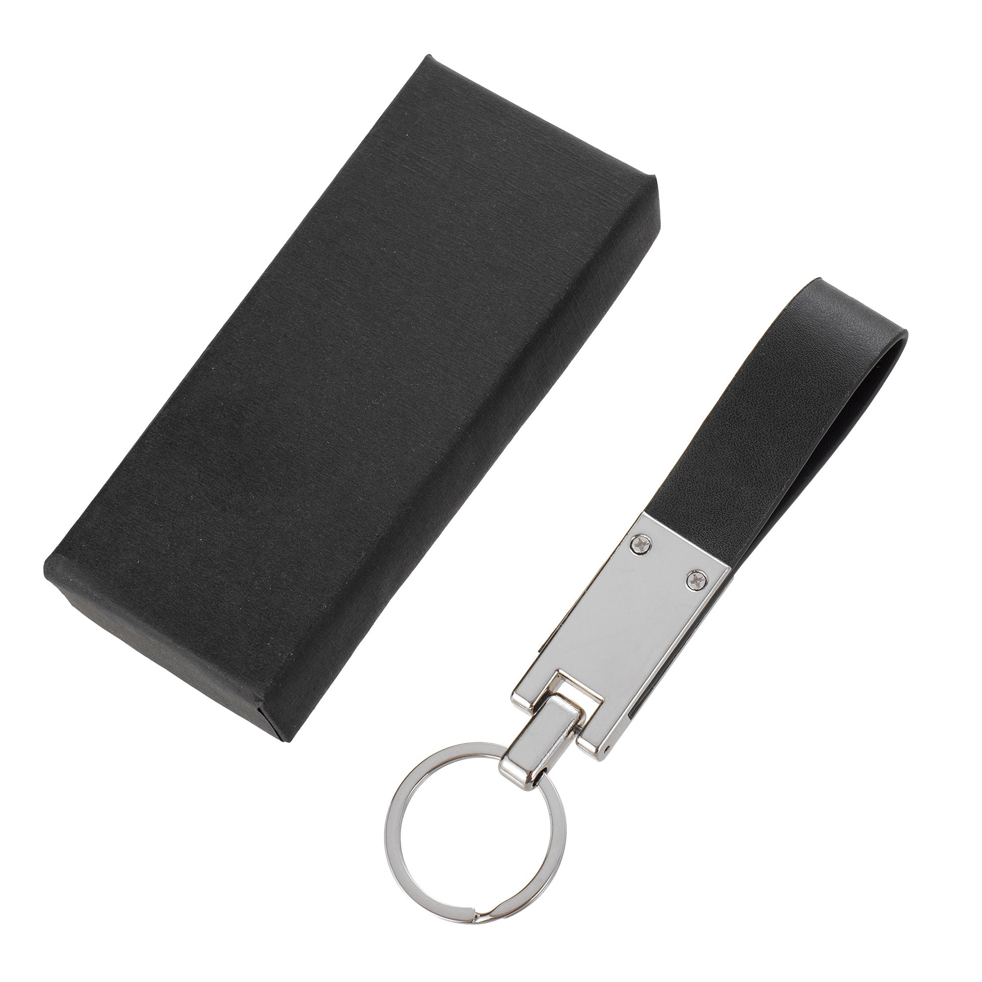 Breloc din piele si metal KeyLux BR478919 - Green Print