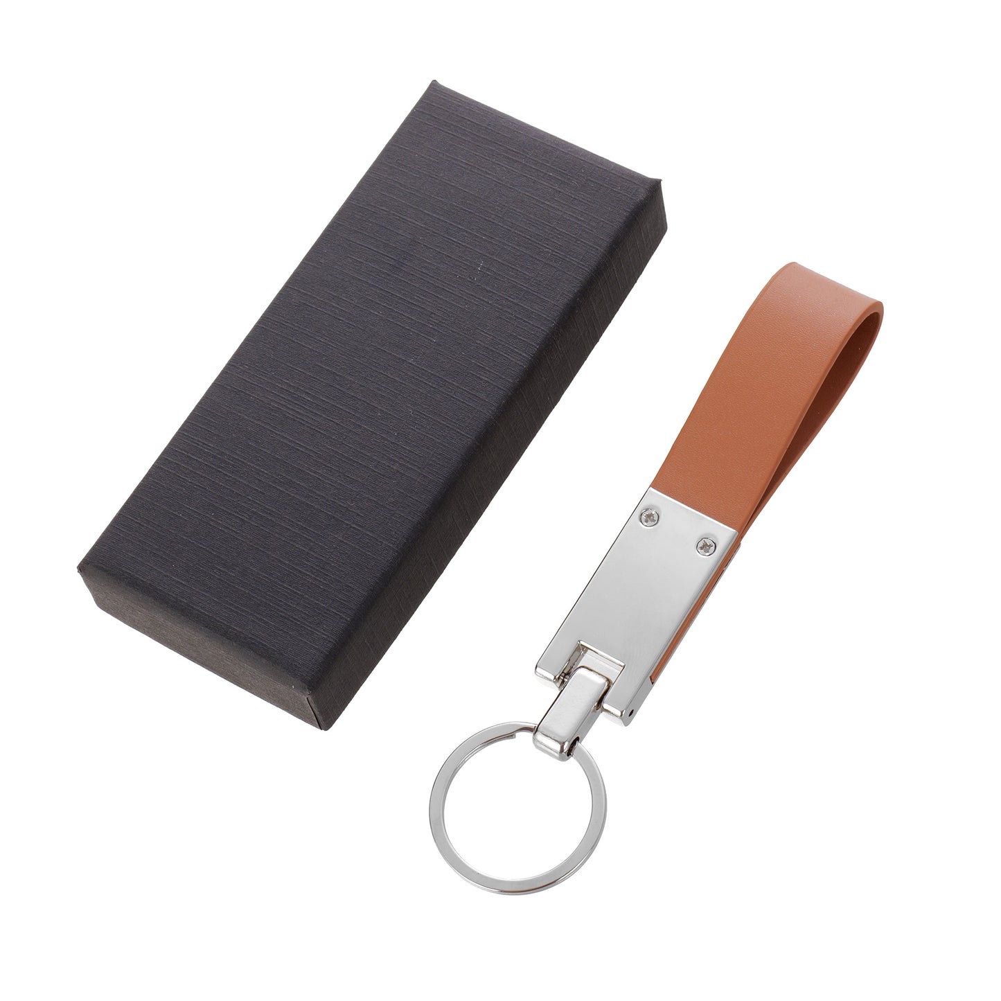 Breloc din piele si metal KeyLux BR478919 - Green Print