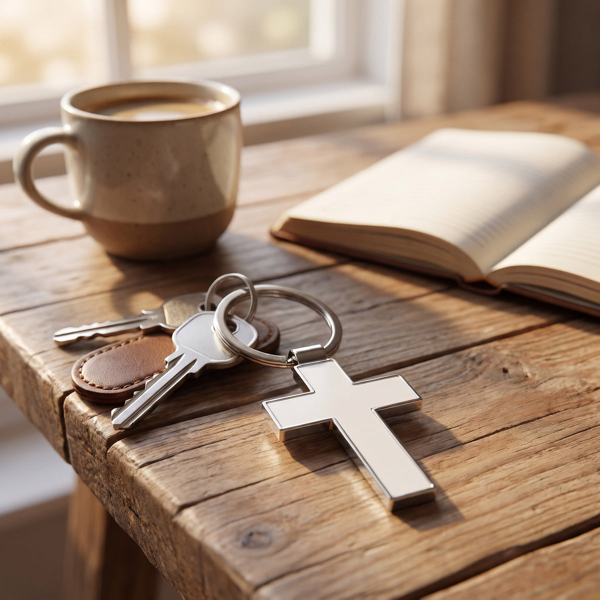 Metal cross keychain Sublimation