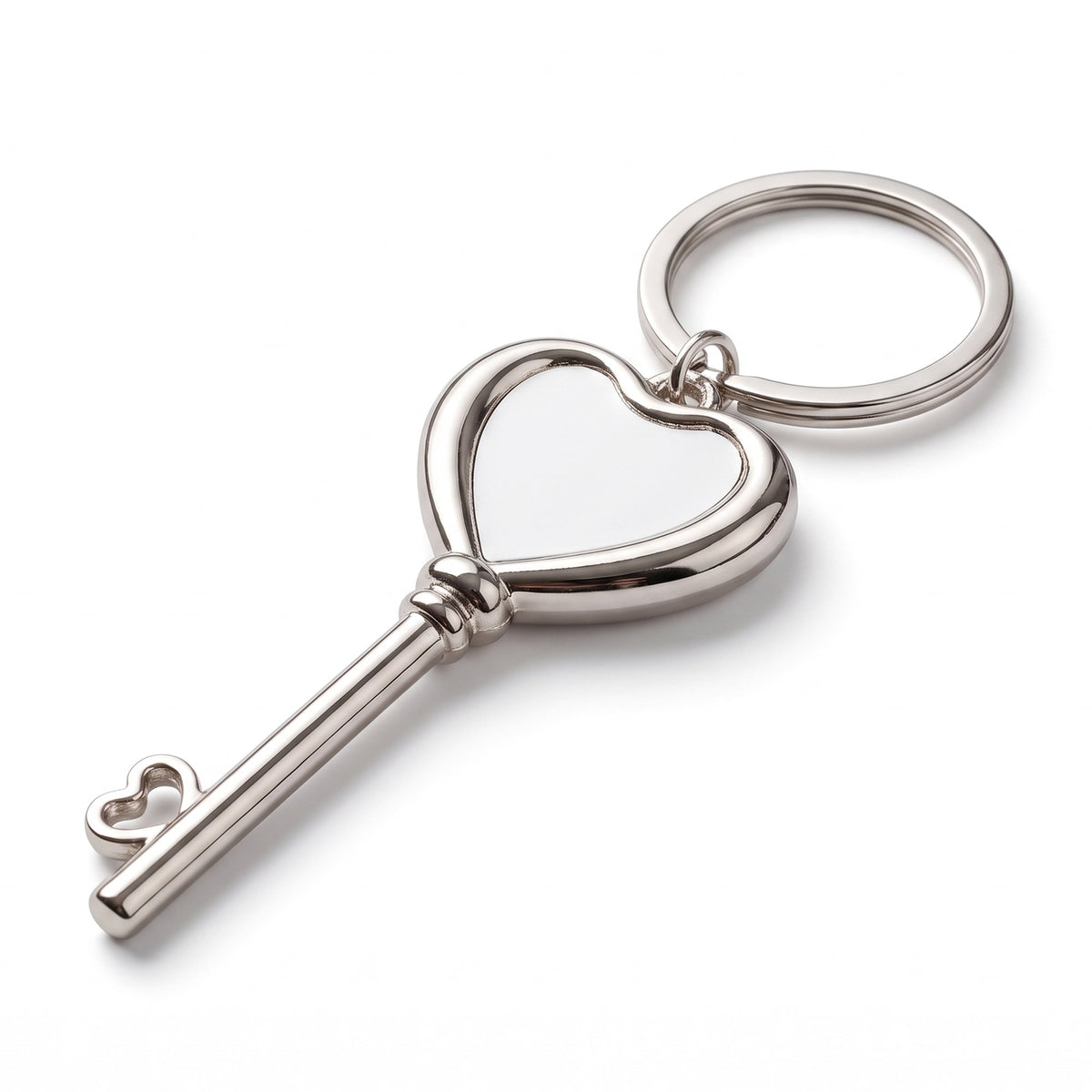 Sublimation compatible metal keychain Heart Key
