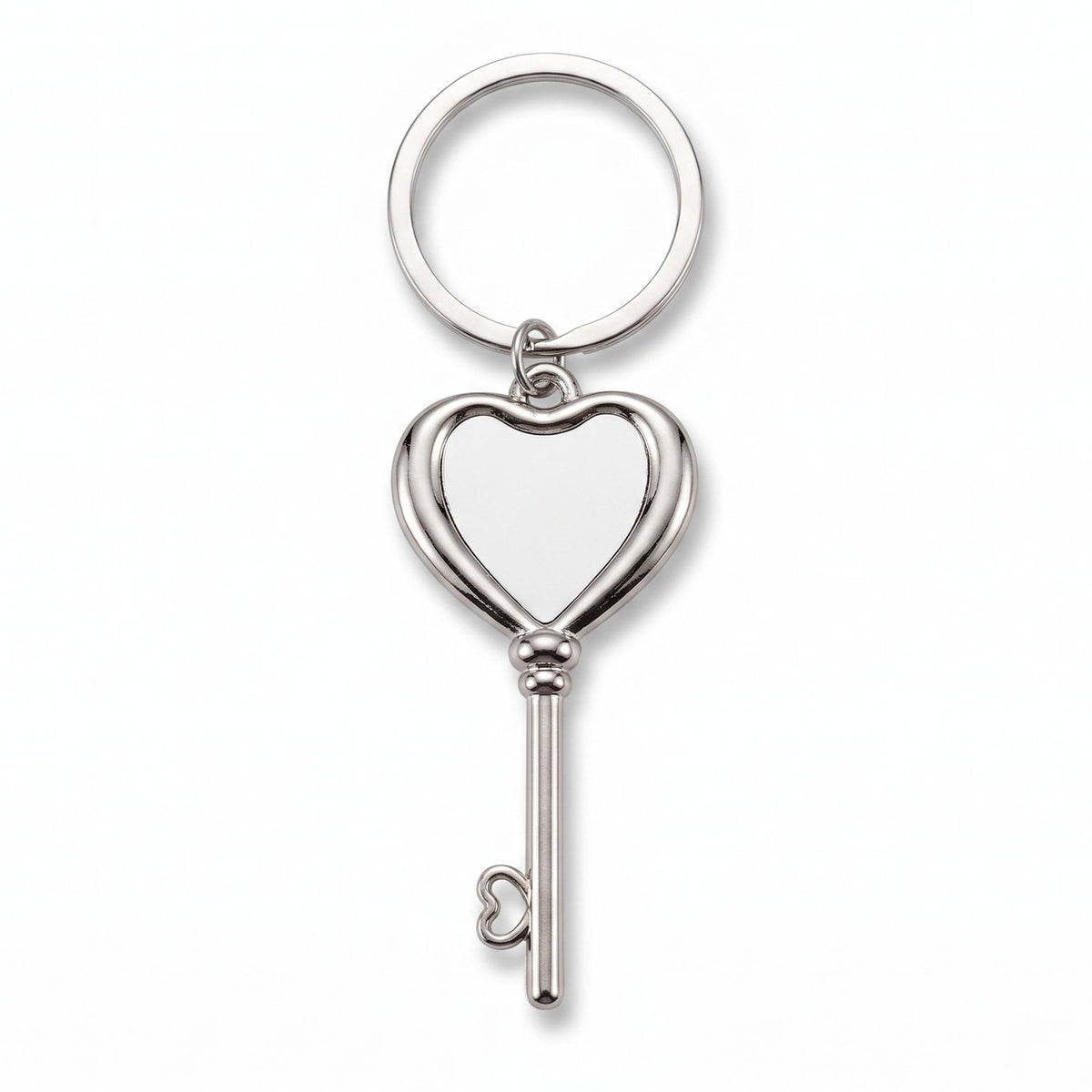 Sublimation compatible metal keychain Heart Key