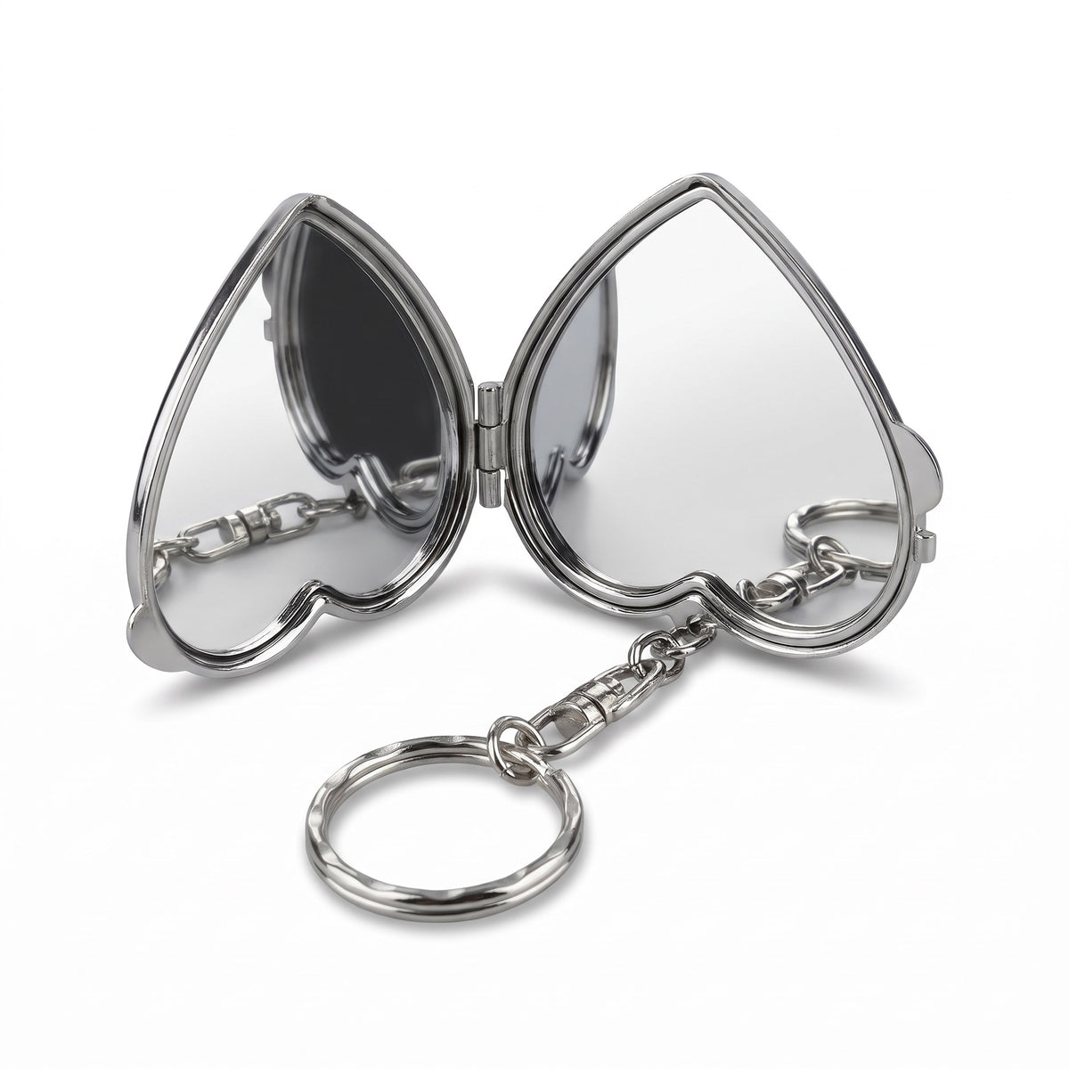 Metal pocket mirror keychain Sublimation - HEART-SHAPED