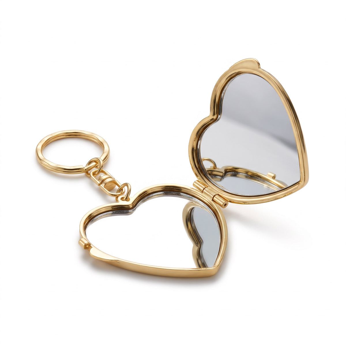 Metal pocket mirror keychain Sublimation - HEART-SHAPED