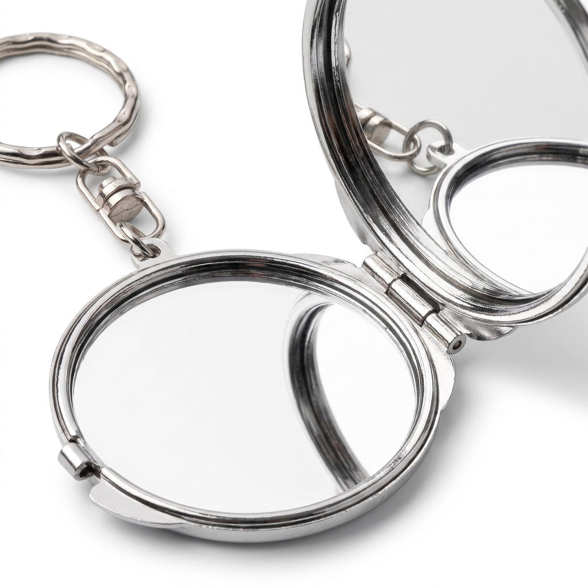 Metal pocket mirror keychain Sublimation - ROUND