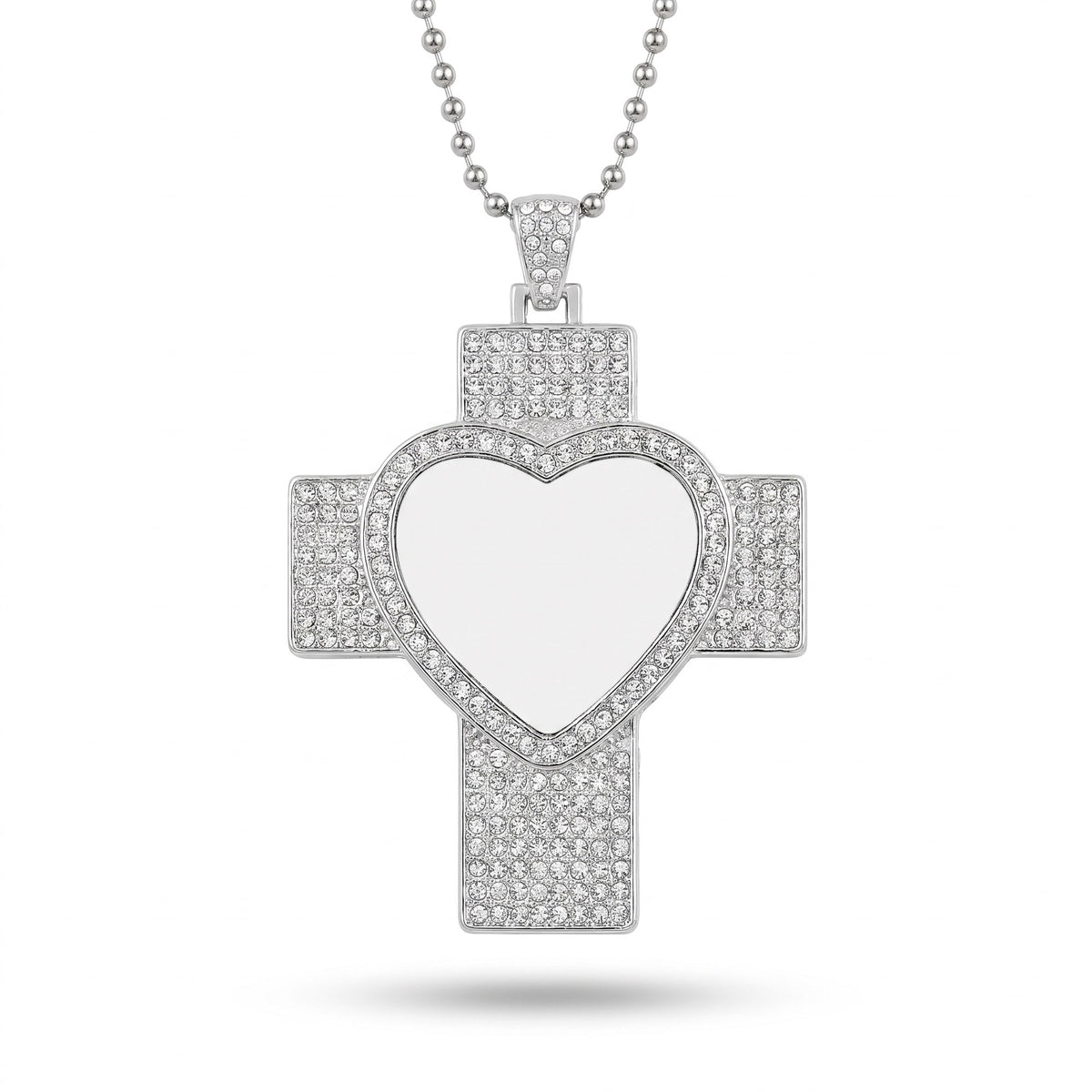 Metal cross necklace with small stones - Sublimation