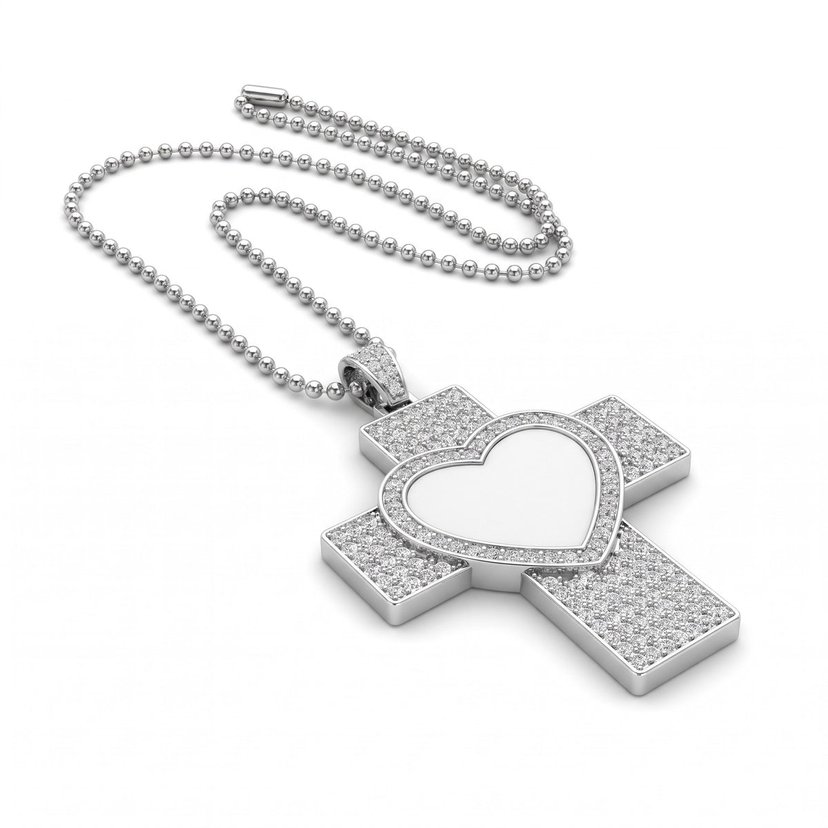 Metal cross necklace with small stones - Sublimation