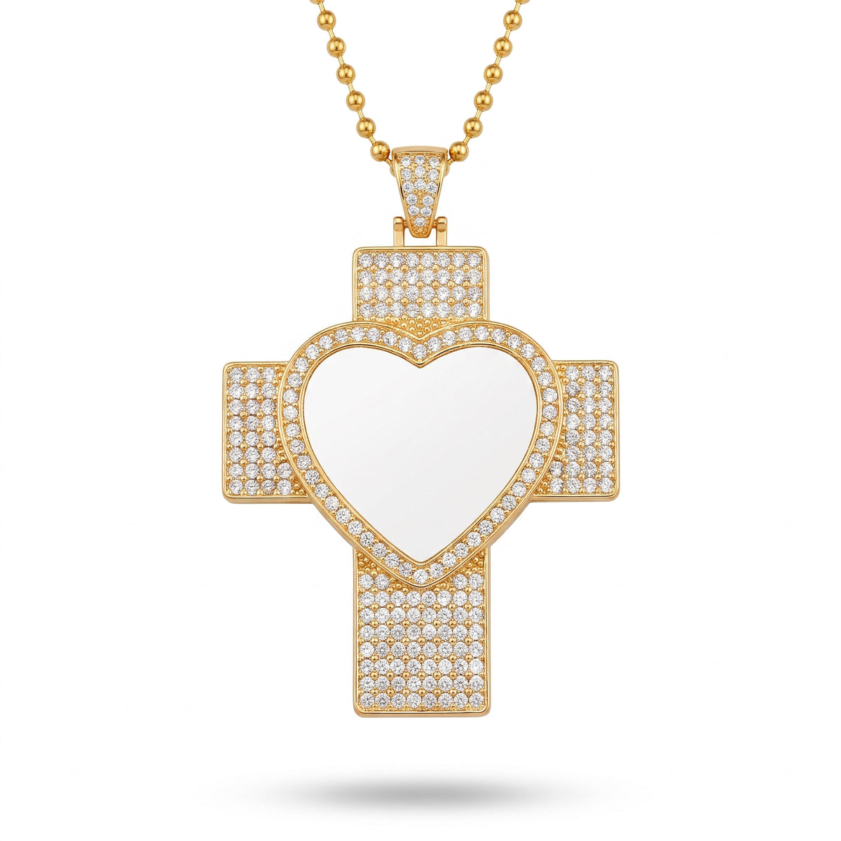 Metal cross necklace with small stones - Sublimation