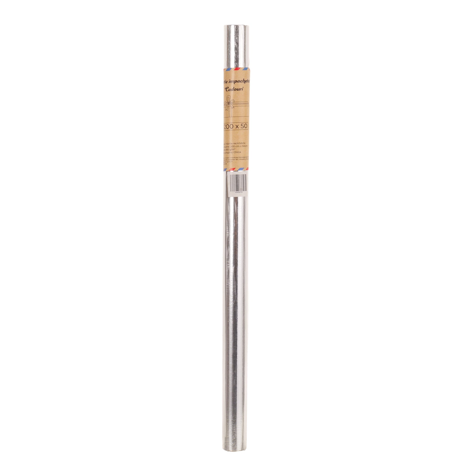 Hartie impachetat cadouri la rola 200x50 - Aspect Metalic HA456103 - Green Print