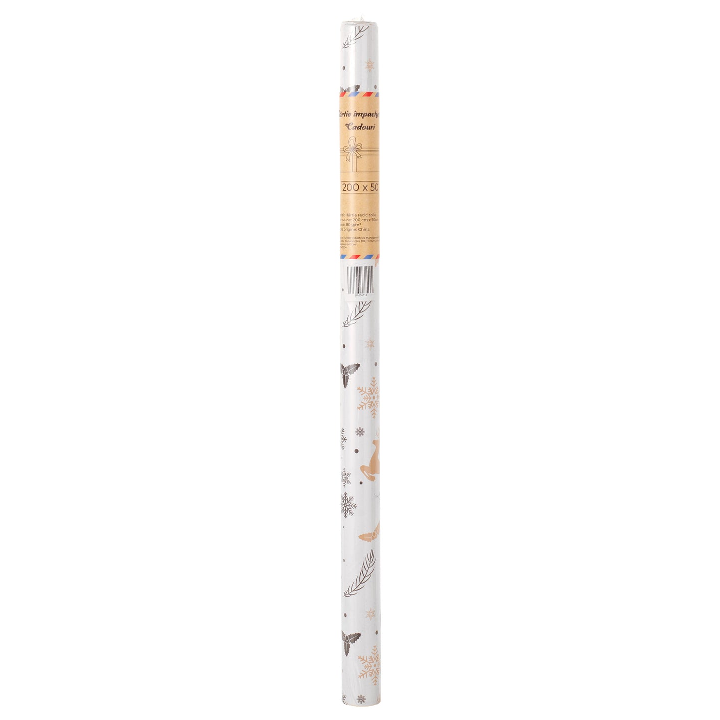 Hartie impachetat cadouri la rola 200x50 - Craciun HA456114 - Green Print