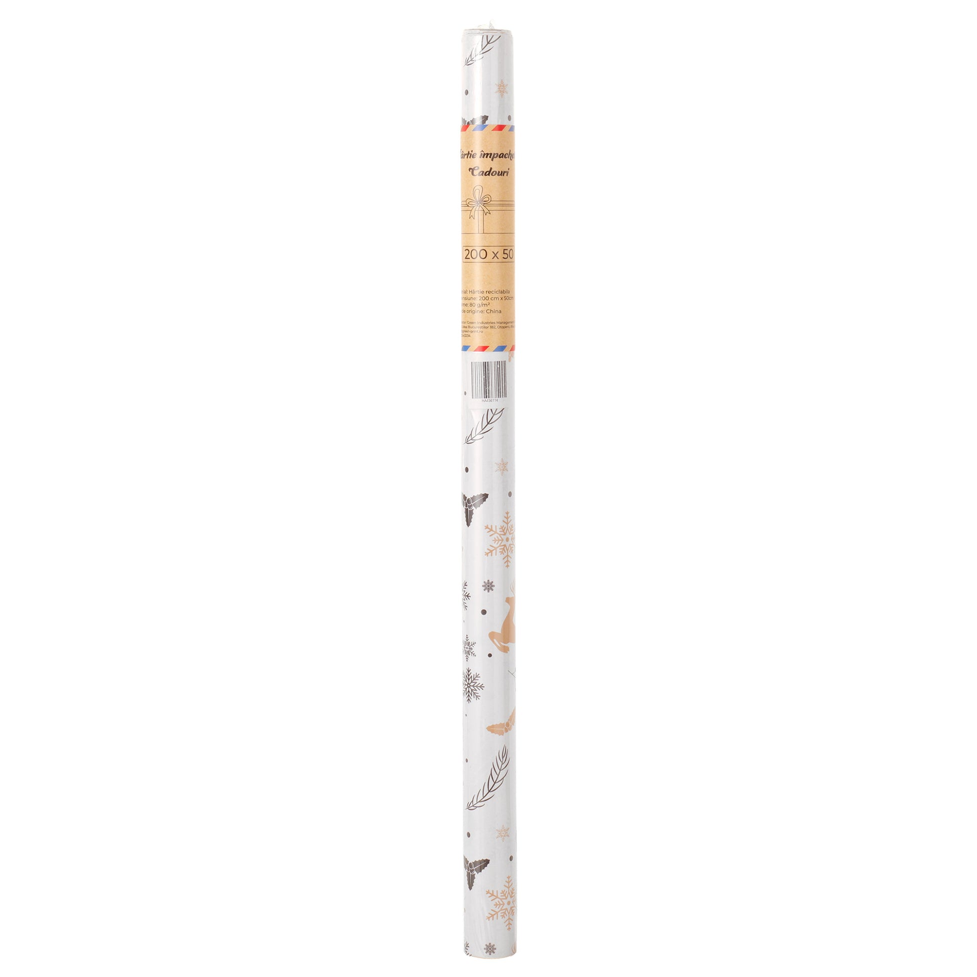 Hartie impachetat cadouri la rola 200x50 - Craciun HA456114 - Green Print