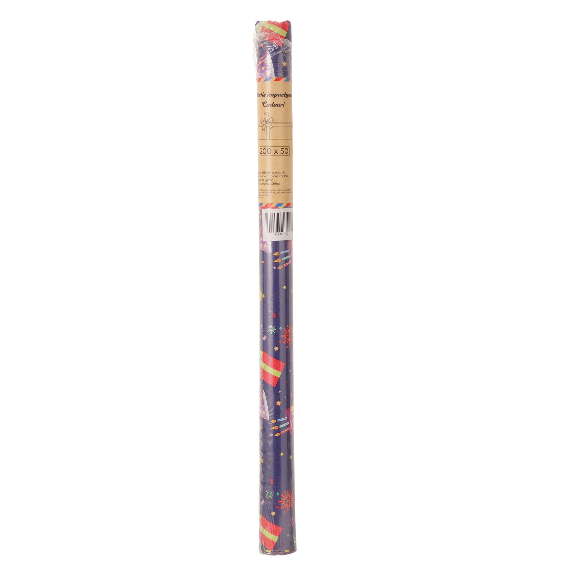 Hartie impachetat cadouri la rola 200x50 - Happy Birthday HA456117 - Green Print