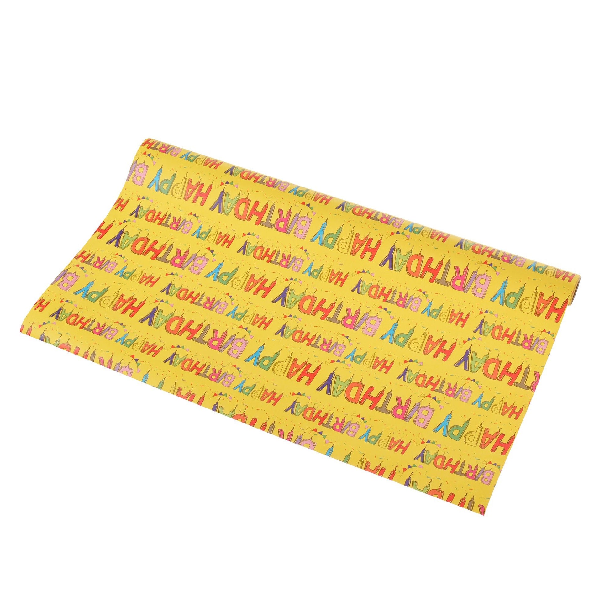 Hartie impachetat cadouri la rola 200x50 - Happy Birthday HA456117 - Green Print
