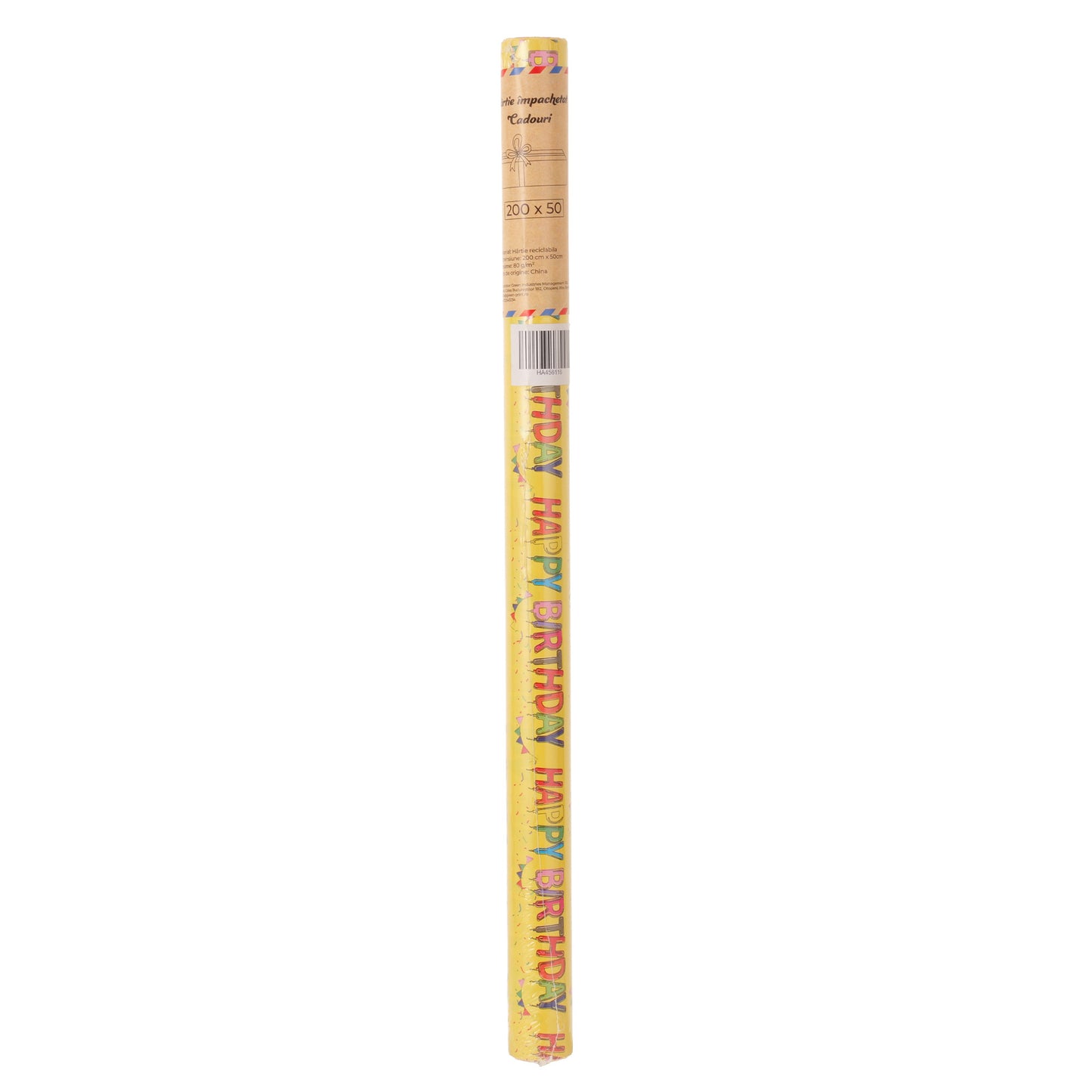 Hartie impachetat cadouri la rola 200x50 - Happy Birthday HA456116 - Green Print