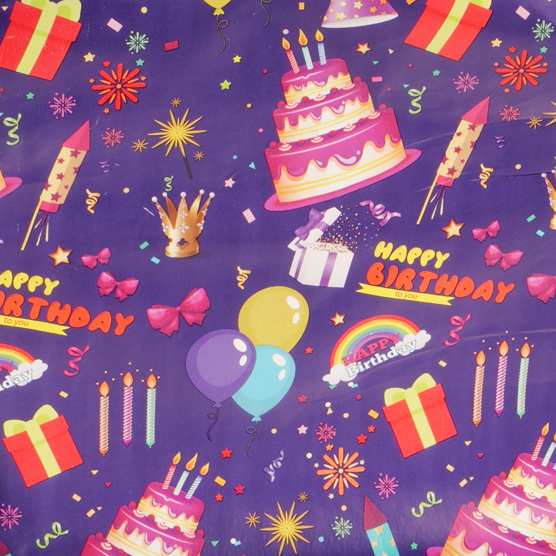 Hartie impachetat cadouri la rola 200x50 - Happy Birthday HA456117 - Green Print