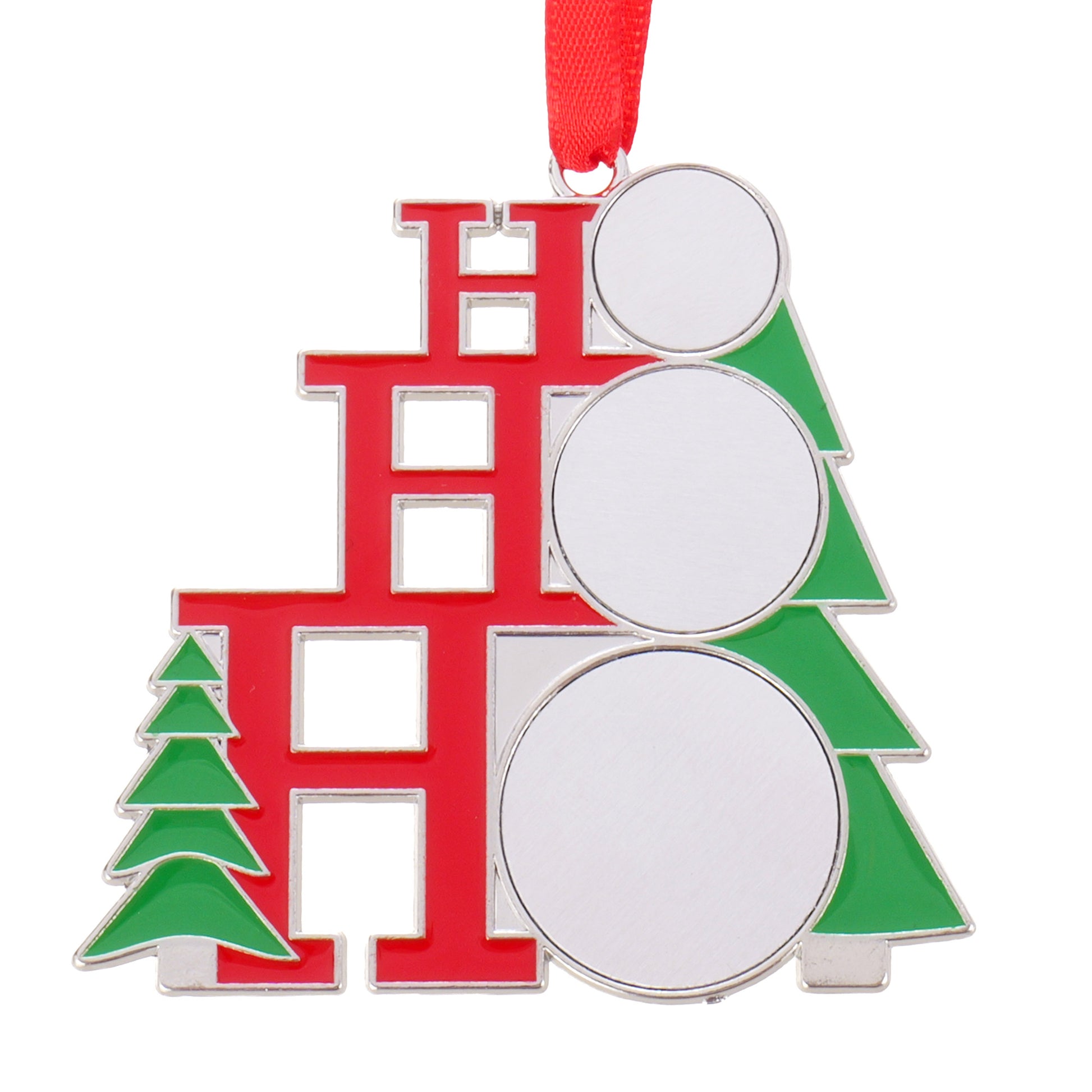 Ornament metalic de brad HOHOHO - sublimabil GM103633 - Green Print
