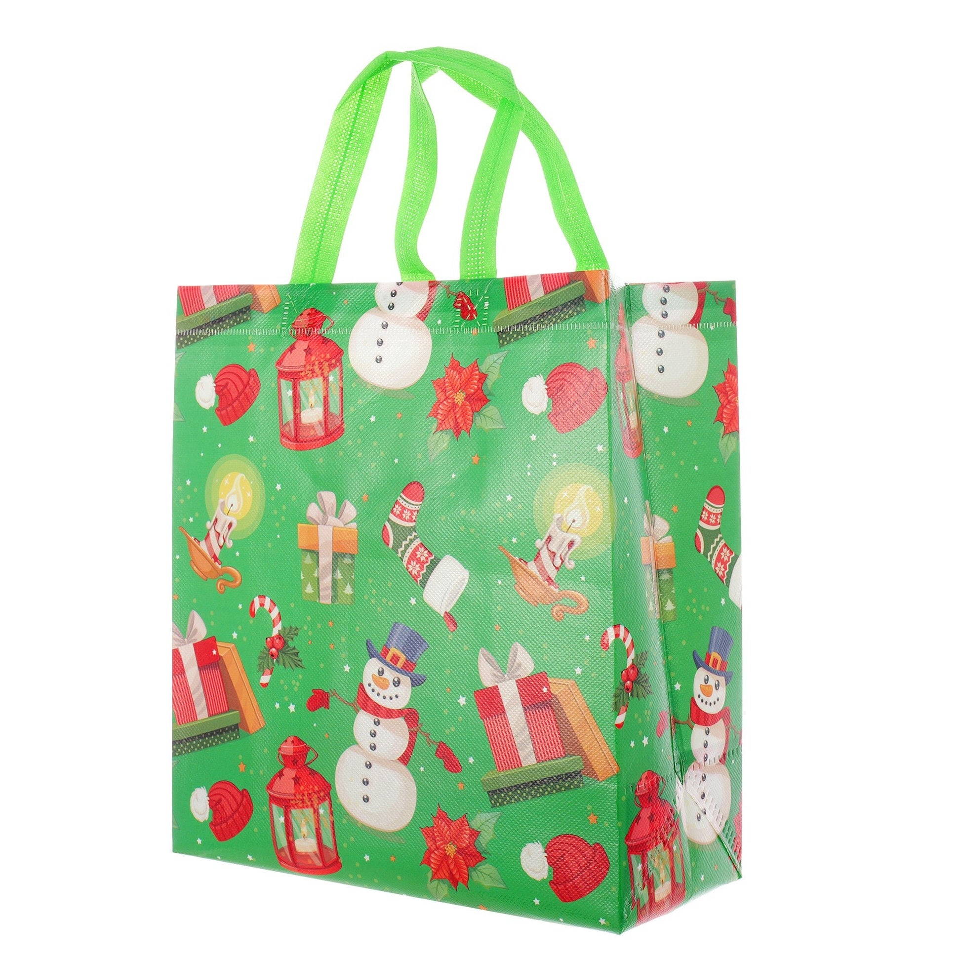 Sacosa cadou de CRACIUN textil 29x27 GC418807 - Green Print