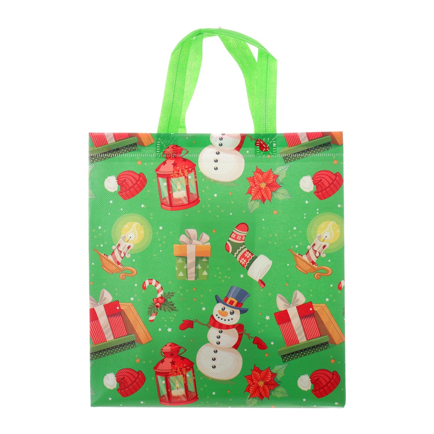 Sacosa cadou de CRACIUN textil 29x27 GC418807 - Green Print