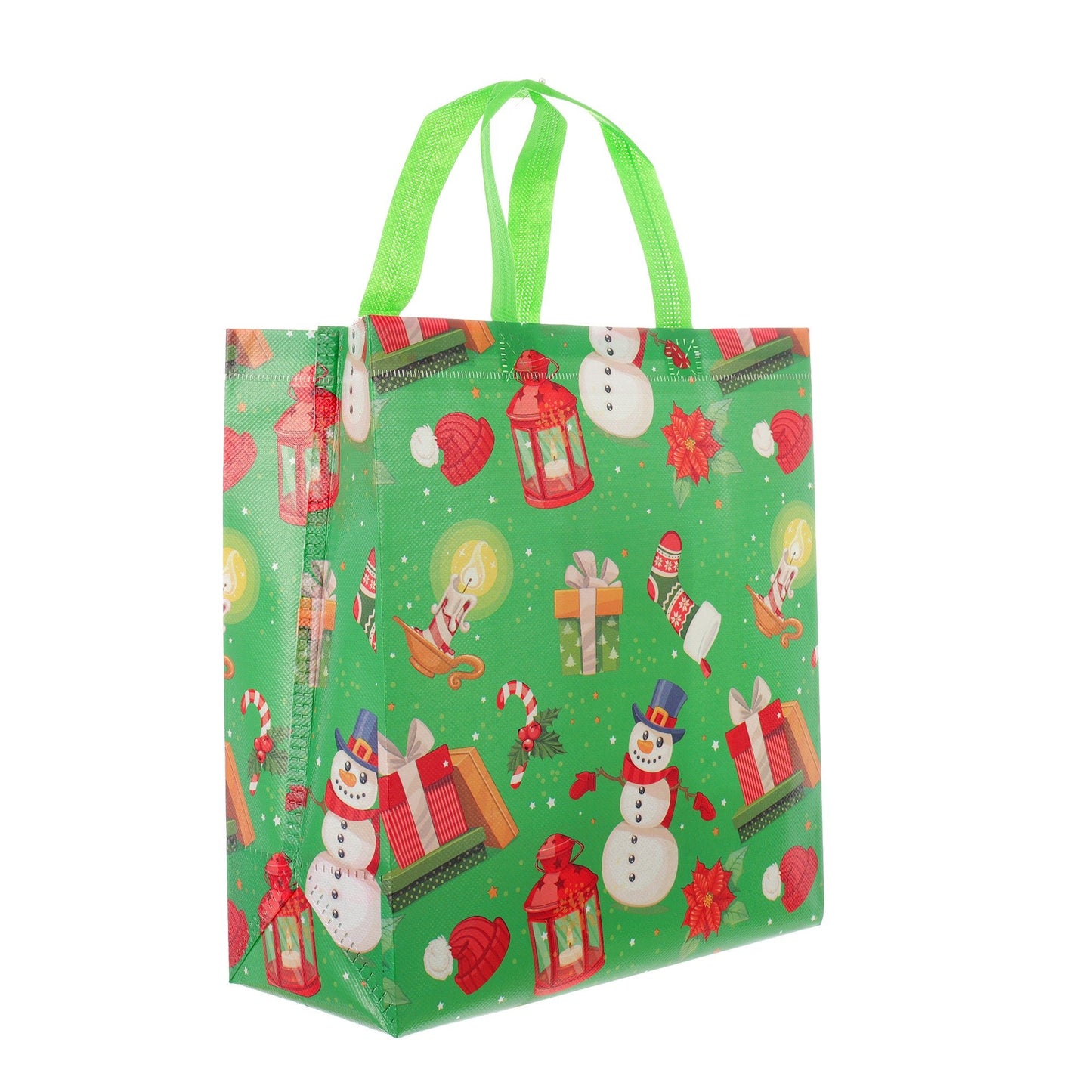 Sacosa cadou de CRACIUN textil 29x27 GC418807 - Green Print