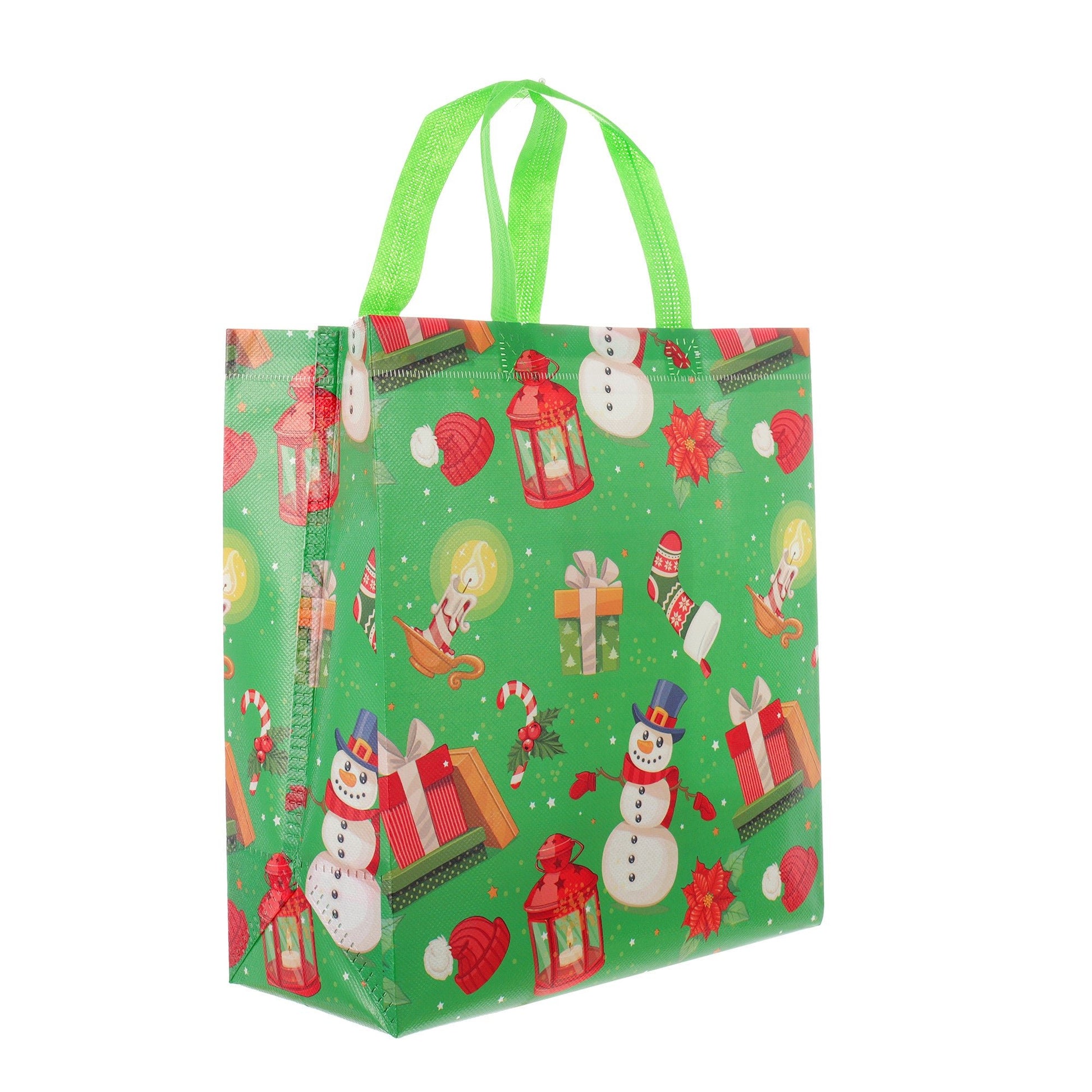 Sacosa cadou de CRACIUN textil 29x27 GC418807 - Green Print