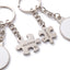 Set of 2 sublimation compatible metal keychains Couple Puzzle