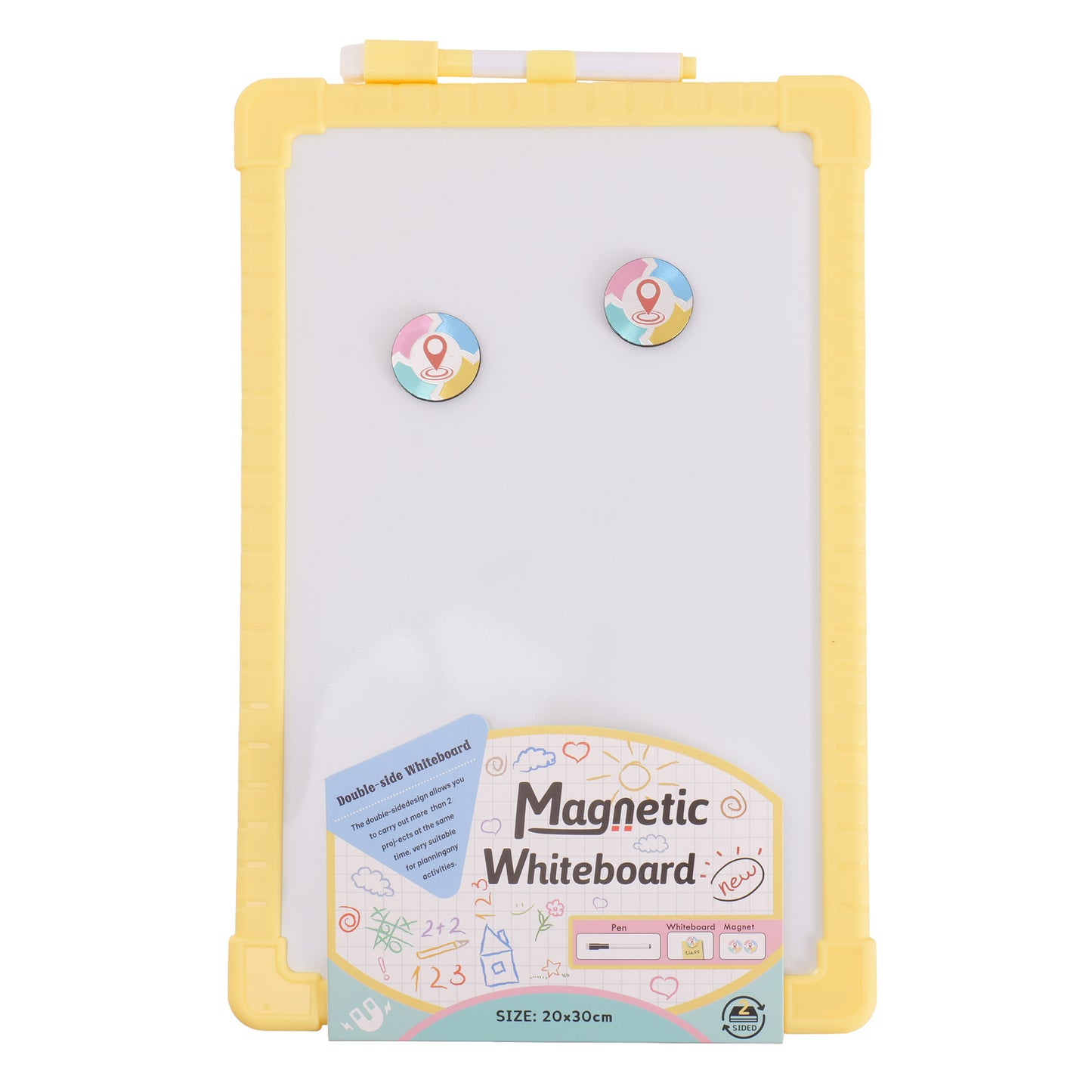 Tabla magnetica Whiteboard A4 cu 2 fete WH130320 - Green Print