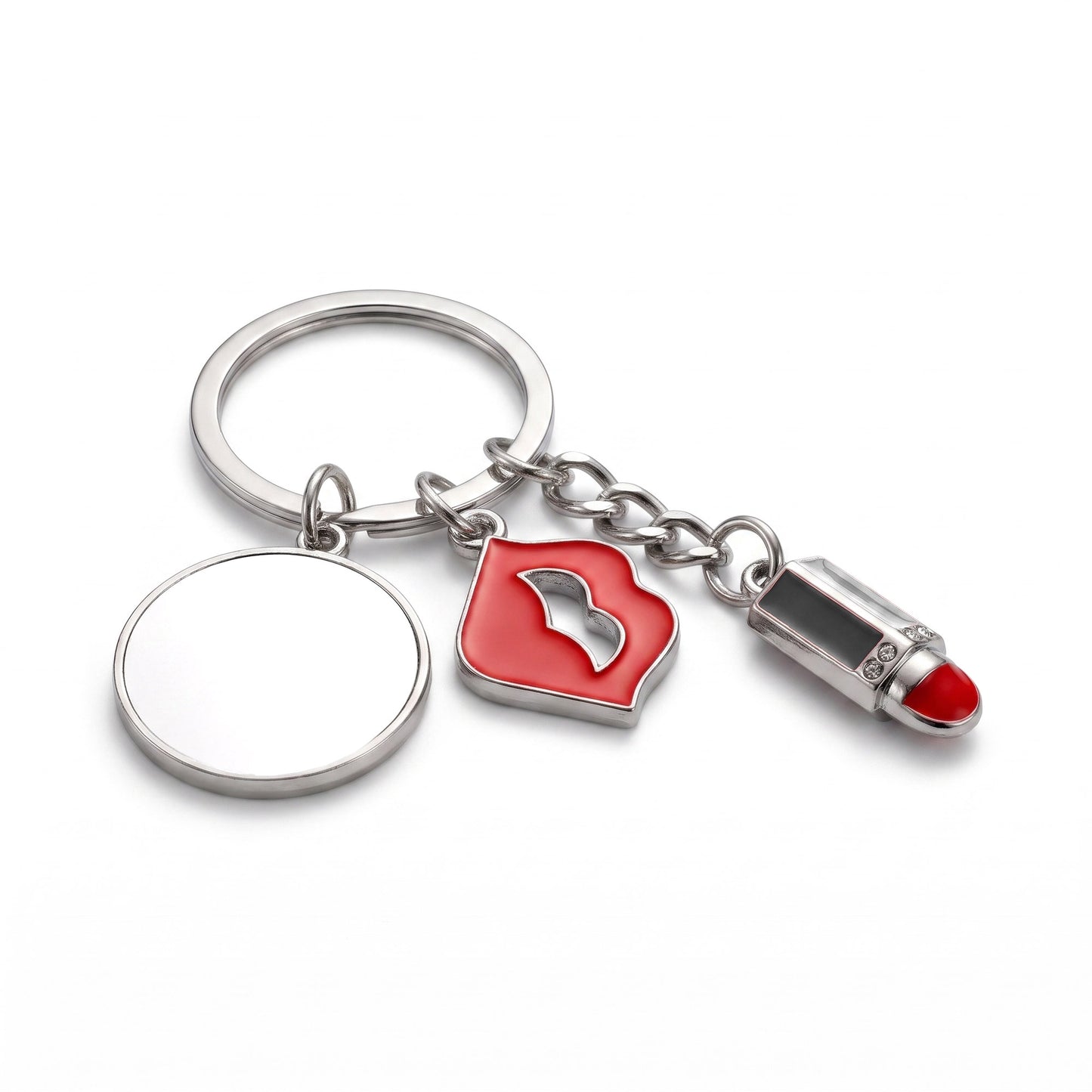 Red lips and lipstick keychain - sublimation compatible