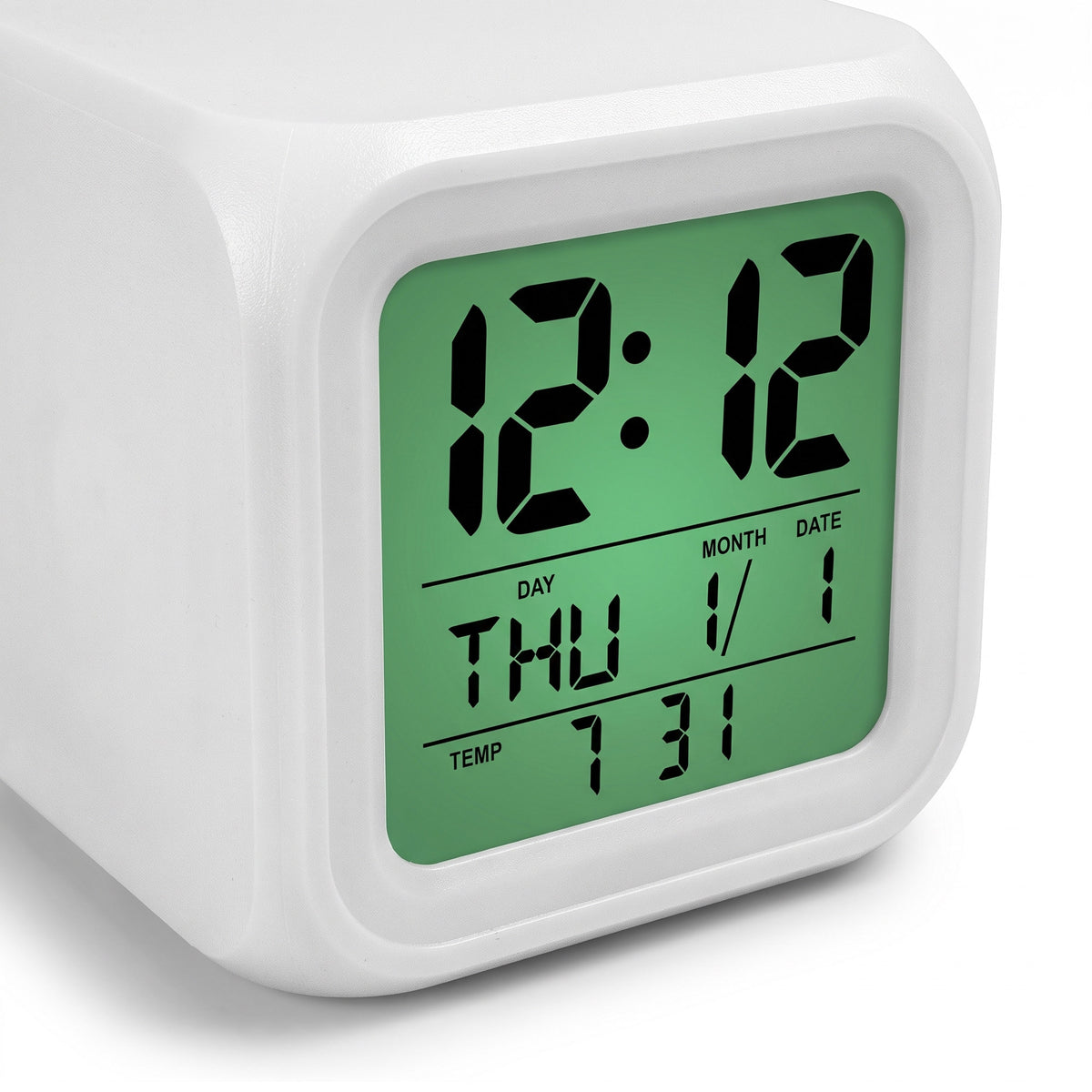 Sublimation digitális óra ébresztővel és éjszakai fénnyel - KOCKA